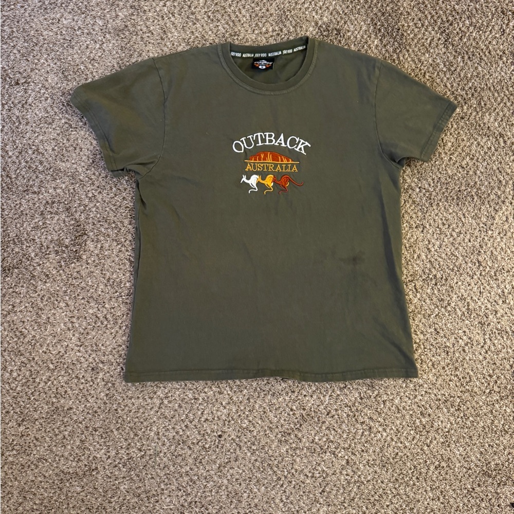 Outback Australia Green T-Shirt Embroidered